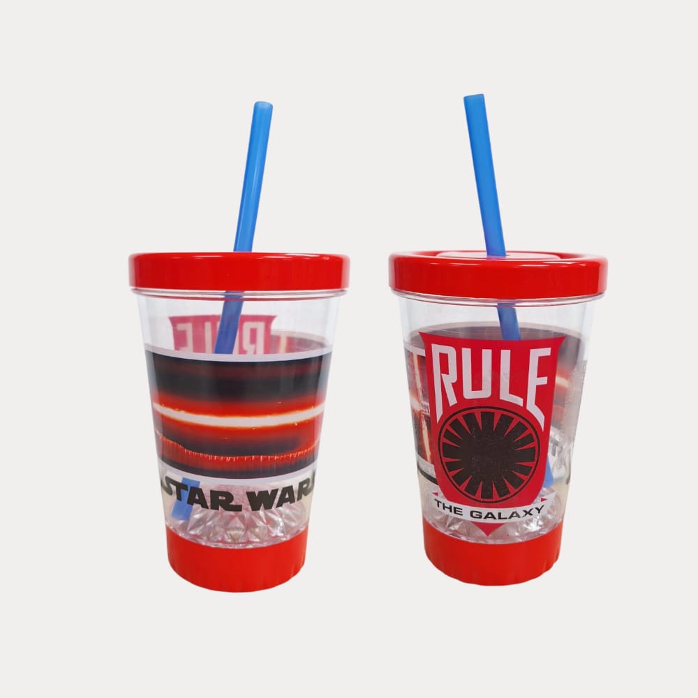 Vaso de Star Wars con luz y pajilla, plástico, 12 oz