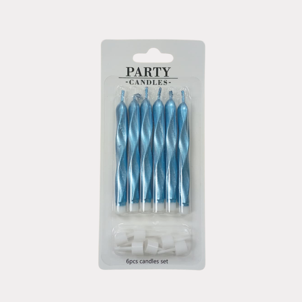 Velitas de Cumpleaños, 6 uds, azules