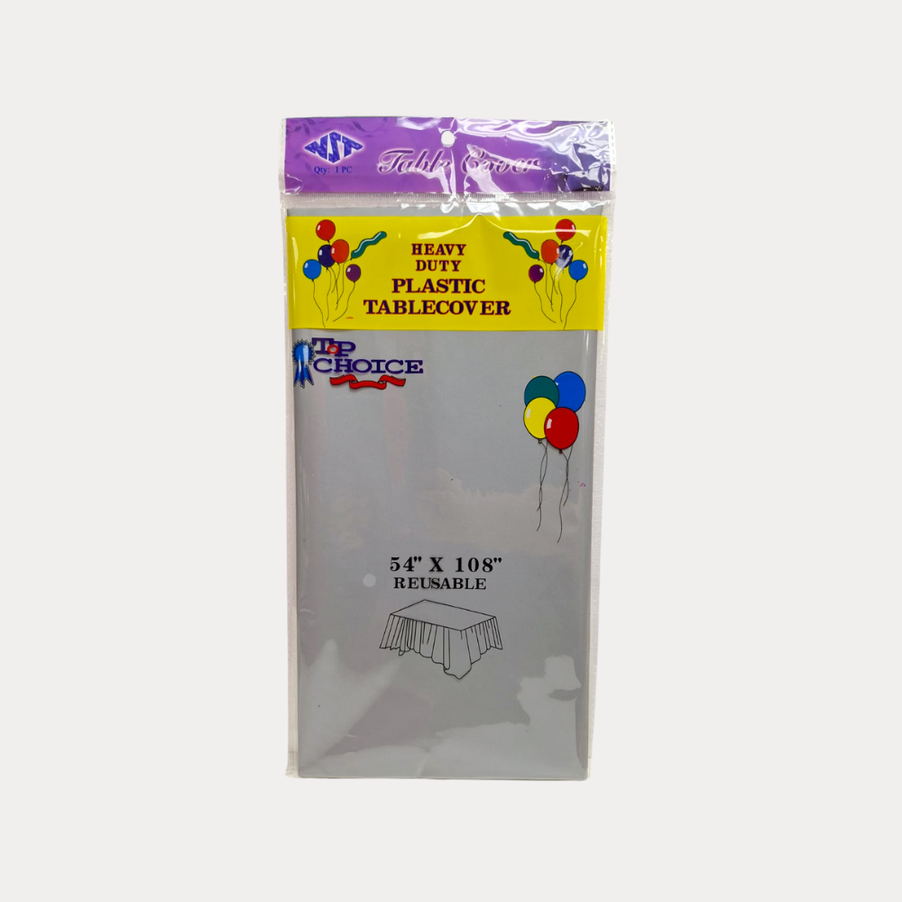 Mantel para Mesa, plástico resistente, 54x108 Plg, gris