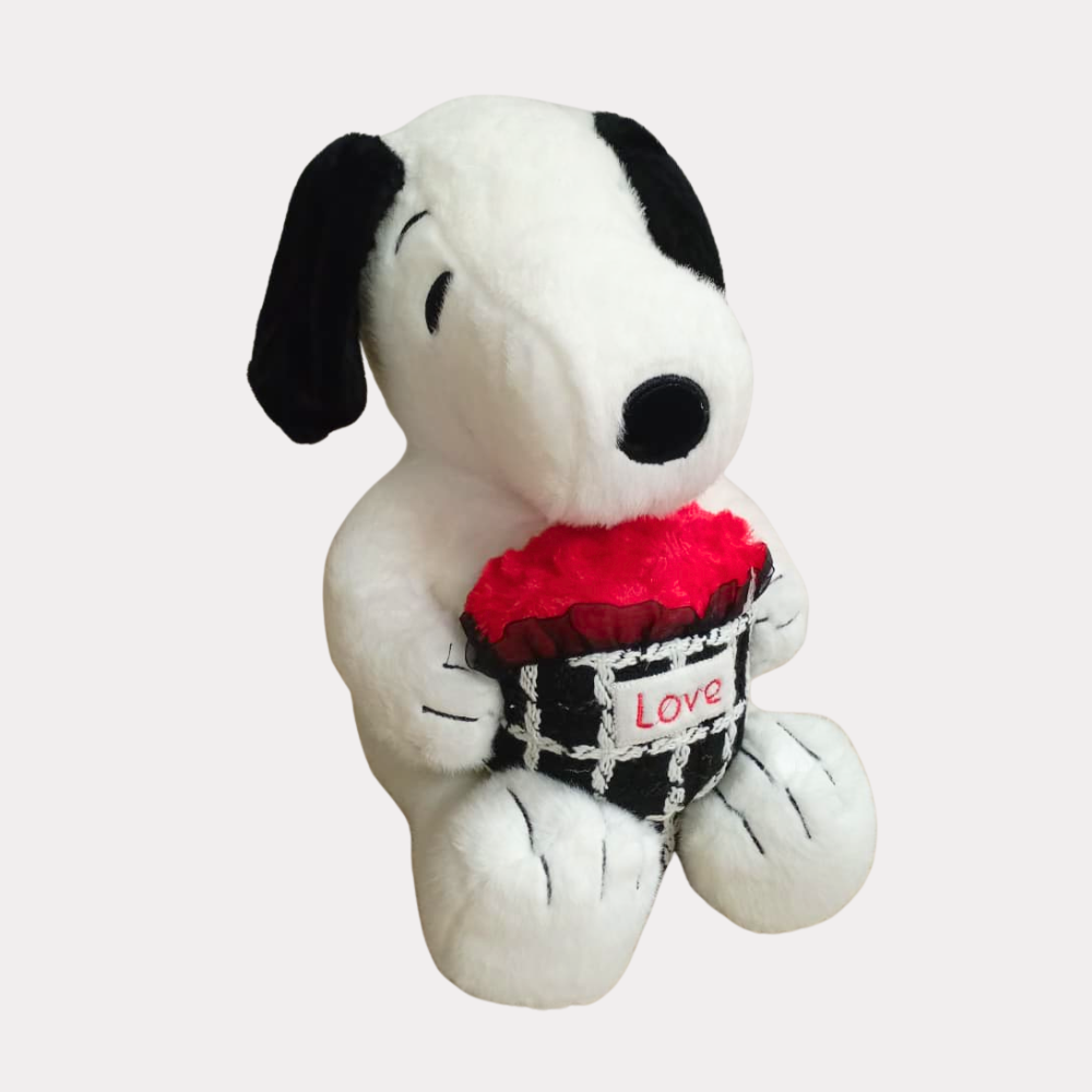 Peluche de Snoopy, 14 Plg, con ramo de rosas