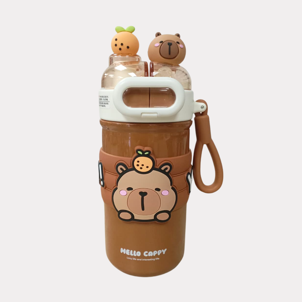 Bote de Capibara, 520 ml, diseño café