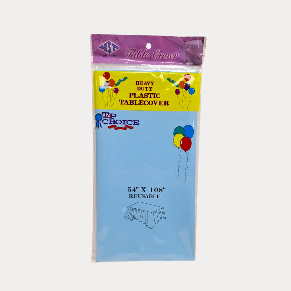 Mantel para Mesa, plástico resistente, 54x108 Plg, azul celeste