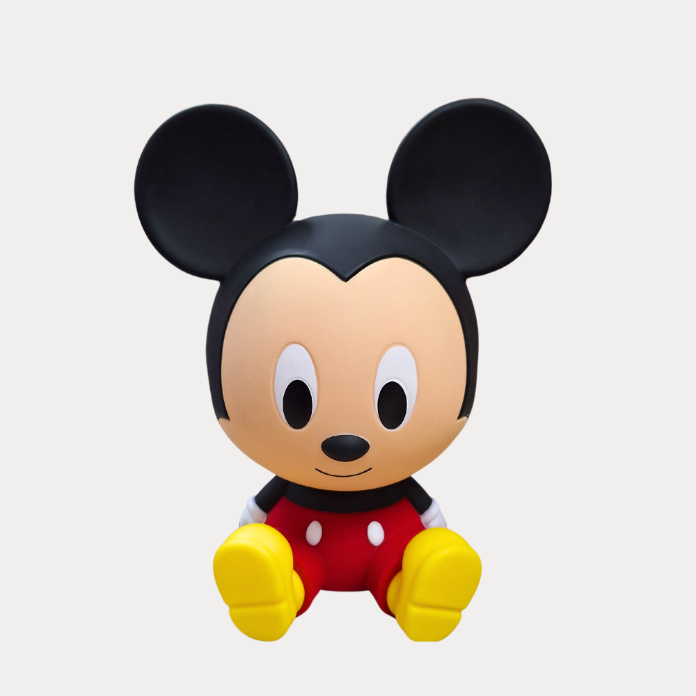 Alcancía de Mickey Mouse, plástico grueso resistente, 23 cm