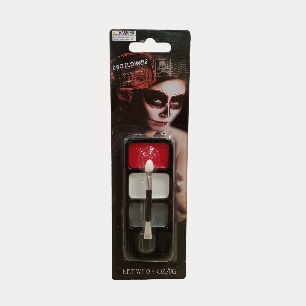 Maquillaje para Halloween de catrina, 4 colores