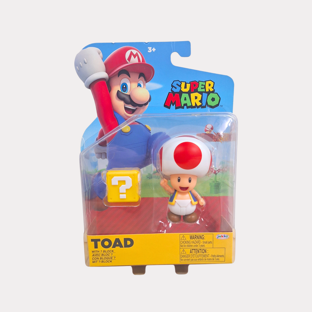 Figura Coleccionable de Toad - Super Mario, 3.5 Plg, con cubo