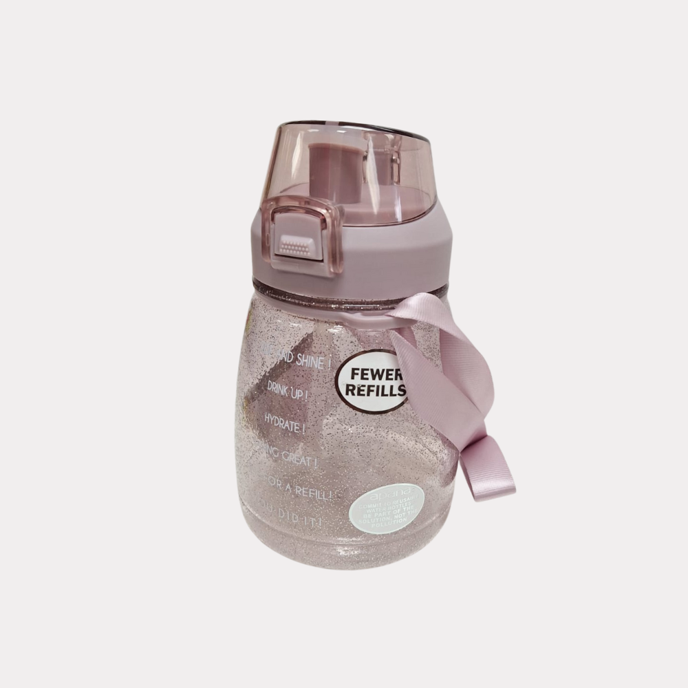 Bote tipo Cantimplora, plástico, 41 oz, rosado escarchado