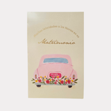 Tarjeta de Bodas para los Novios, mediana, felicitación a los novios