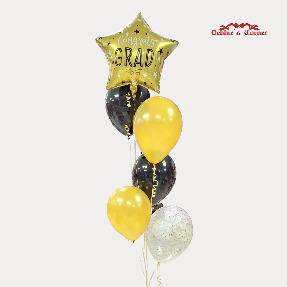 Arreglo de Globos con Helio, 1 metalizados + 5 globos, diseños de toda ocasión