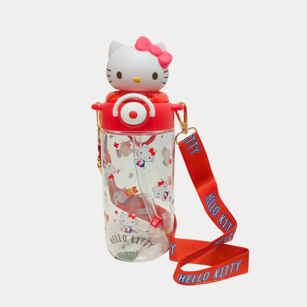 Bote de Hello Kitty, 650 ml, con correa ajustable