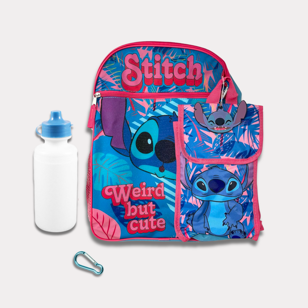 Mochila de Stitch, 16 Plg, set de 5 piezas