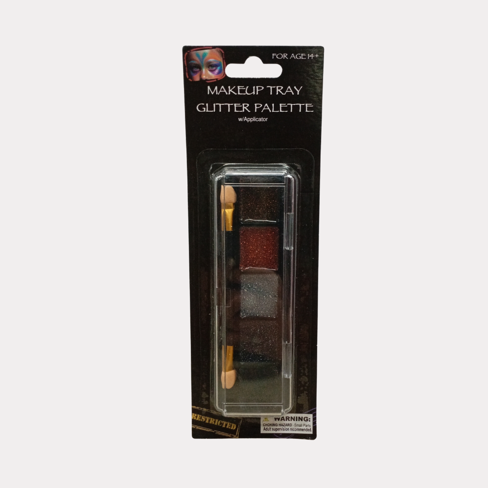 Maquillaje para Halloween, paleta de glitter, 4 colores
