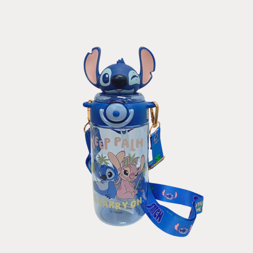 Bote de Stitch, 650 ml, con correa ajustable