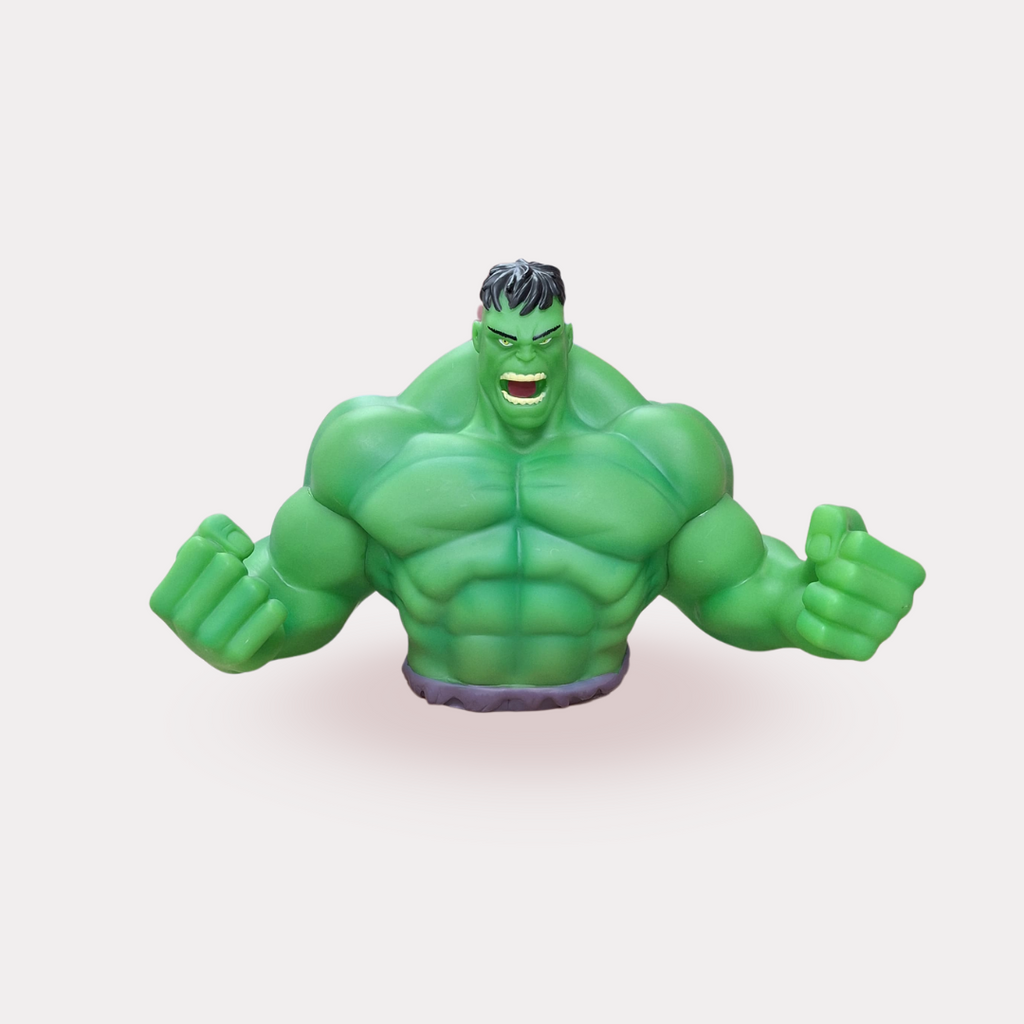 Alcancía de Hulk, plástico grueso resistente, 17 cm