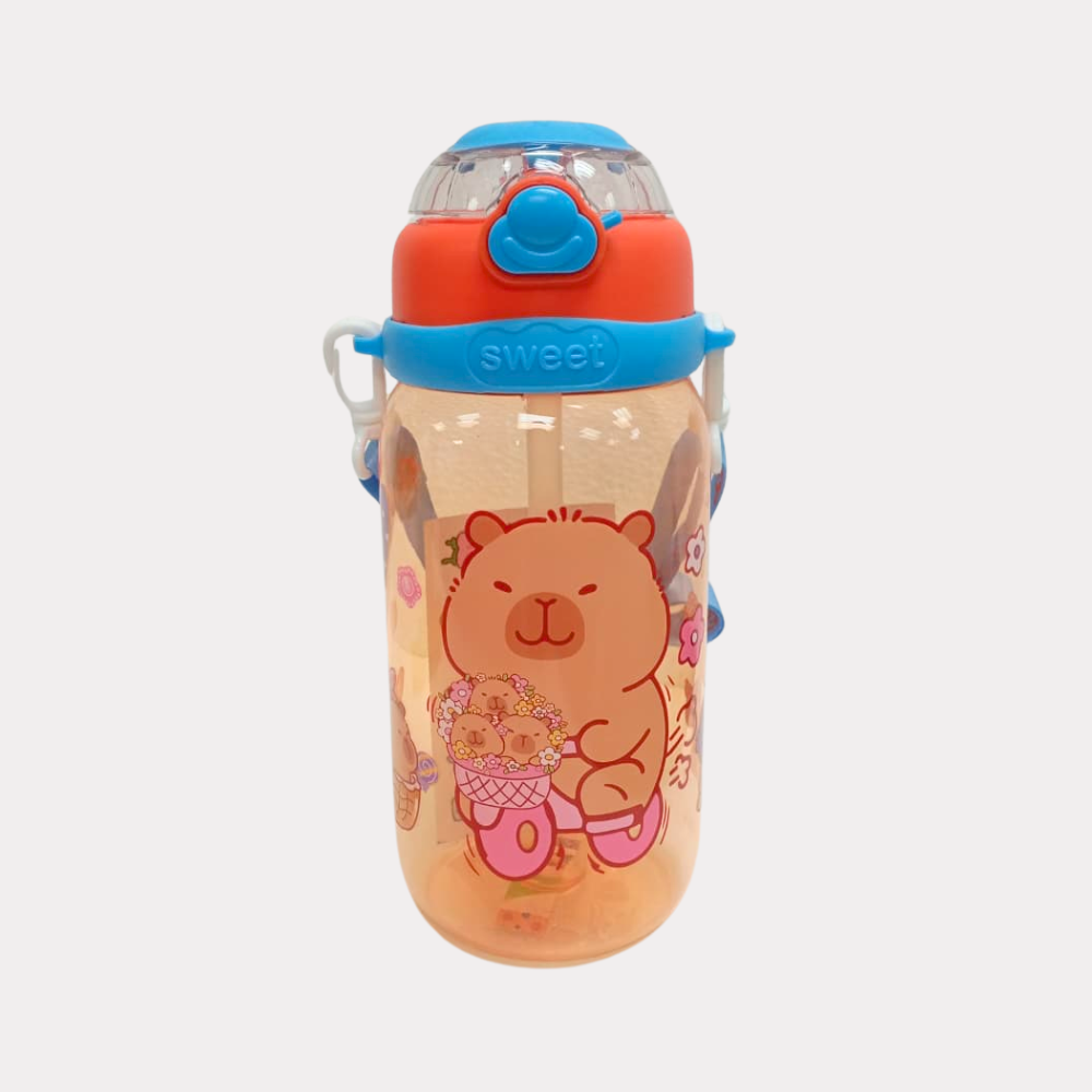 Bote de Capibara, 850 ml, diseño anaranjado