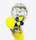 Arreglo de Globos con Helio Personalizado, burbuja 24 Plg + 4 globos, diseño Eleganza