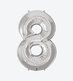 Globo de Número Ocho, metalizado, 34 Plg, varios colores