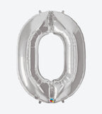 Globo de Número Cero, metalizado, 34 Plg, varios colores