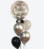 Arreglo de Globos con Helio Personalizado, burbuja 24 Plg + 4 globos, diseño Eleganza