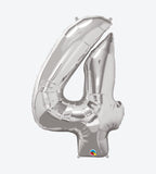 Globo de Número Cuatro, metalizado, 34 Plg, varios colores