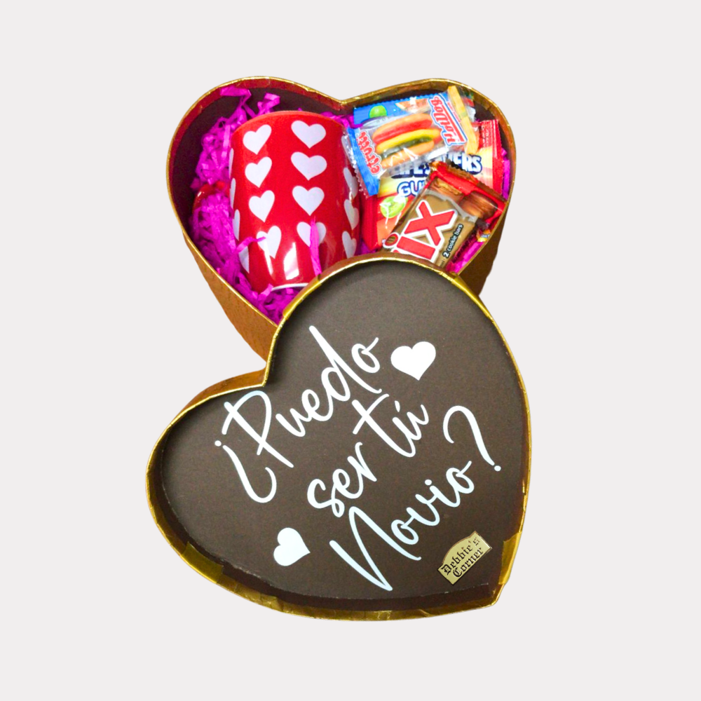 Caja Dulce Personalizada, forma de corazón, 7 Plg, diseño para toda ocasión
