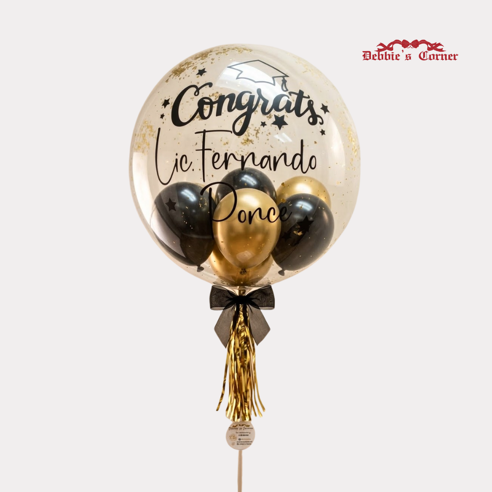 Globo con Helio Personalizado para Graduación, de 24 Plg, diseño estándar