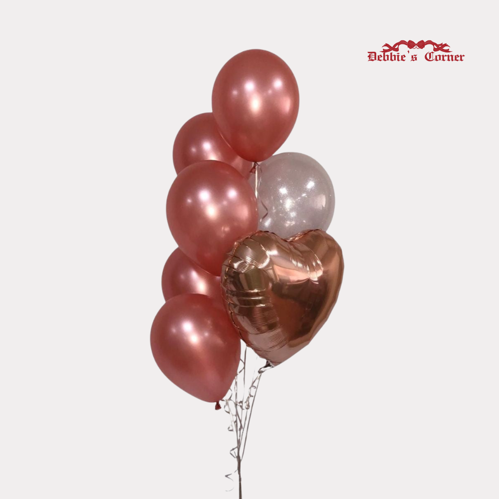Arreglo de Globos con Helio, 18 Plg + 6 látex, diseño de amor