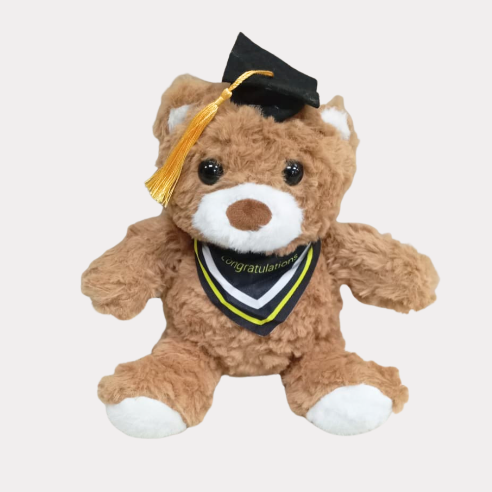 Peluche Oso de Graduación, 9 Plg, toga amarilla