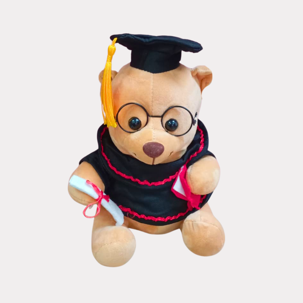 Peluche Oso de Graduación, 8 Plg, con anteojos