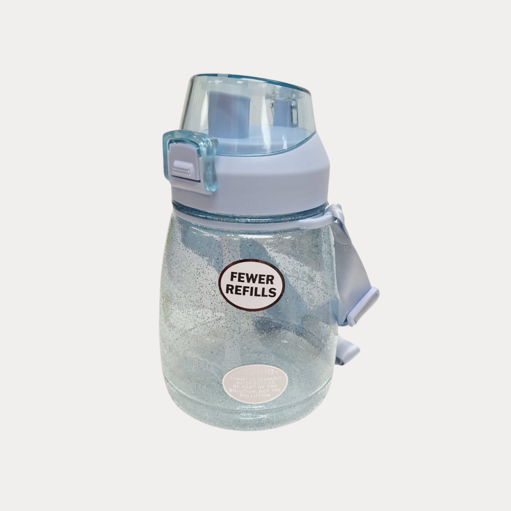 Bote tipo Cantimplora, plástico, 41 oz, azul escarchados