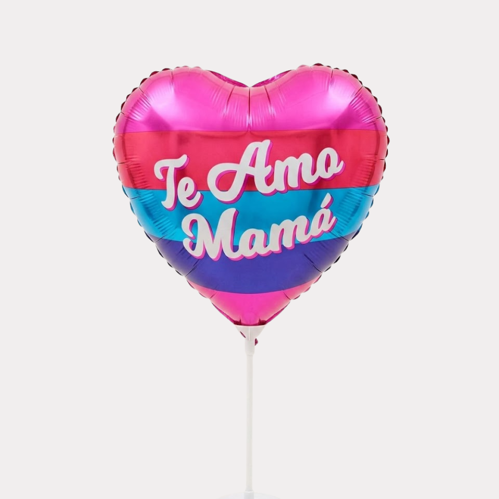 Globo para Día de la Madre, corazón, 9 Plg, diseño con rallas ¡EN PROMOCIÓN! compra 2 llévate el 3ro gratis