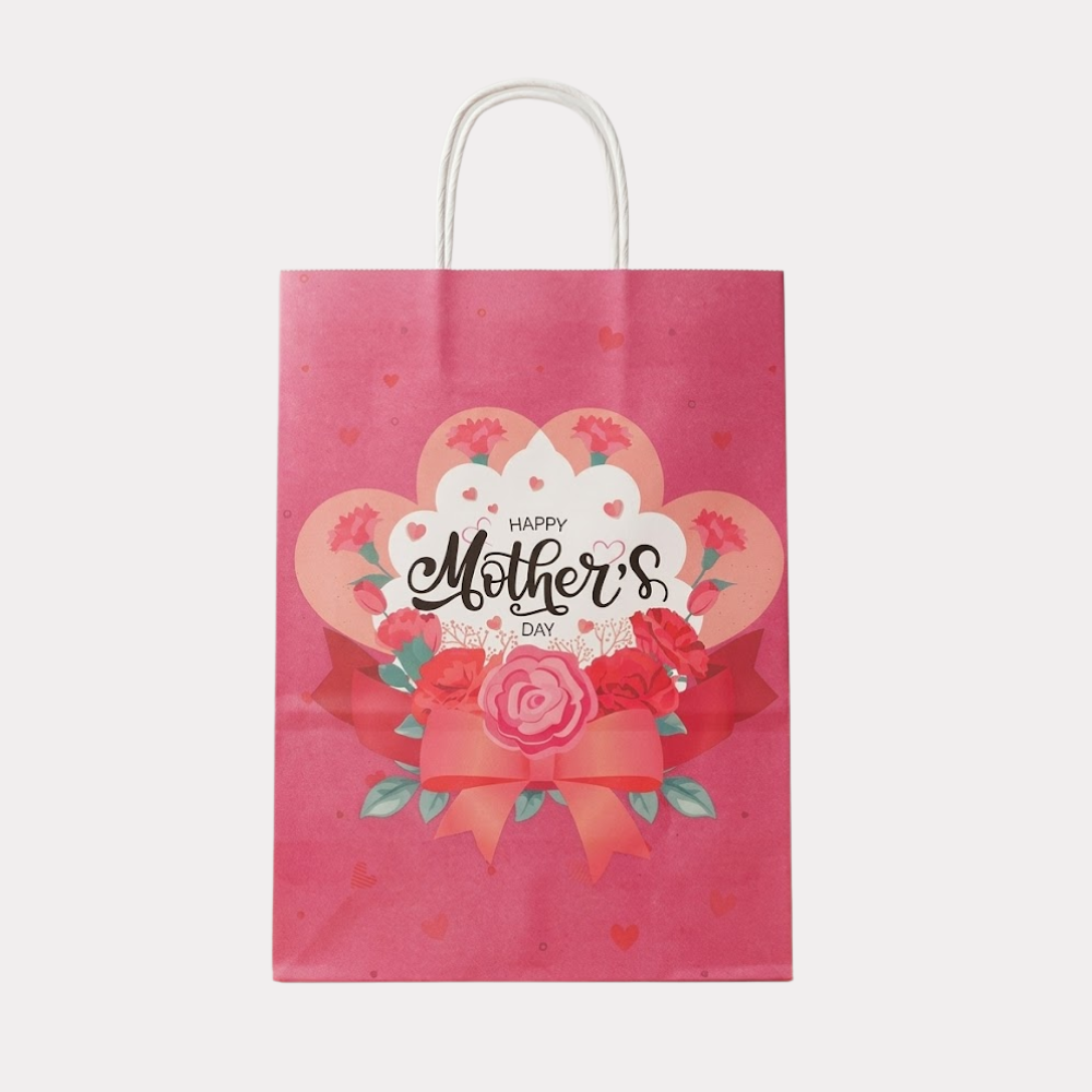 Bolsa de Regalo Día de la Madre, mediana 8.5 Plg, rosada ¡EN PROMOCIÓN! compra 2 llévate el 3ro gratis