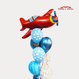 Arreglo de Globos con Helio, 2 Metalizados + 7 globos, diseños varios